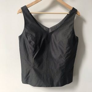 Ann Taylor Grey Suiting Shirt Size 8